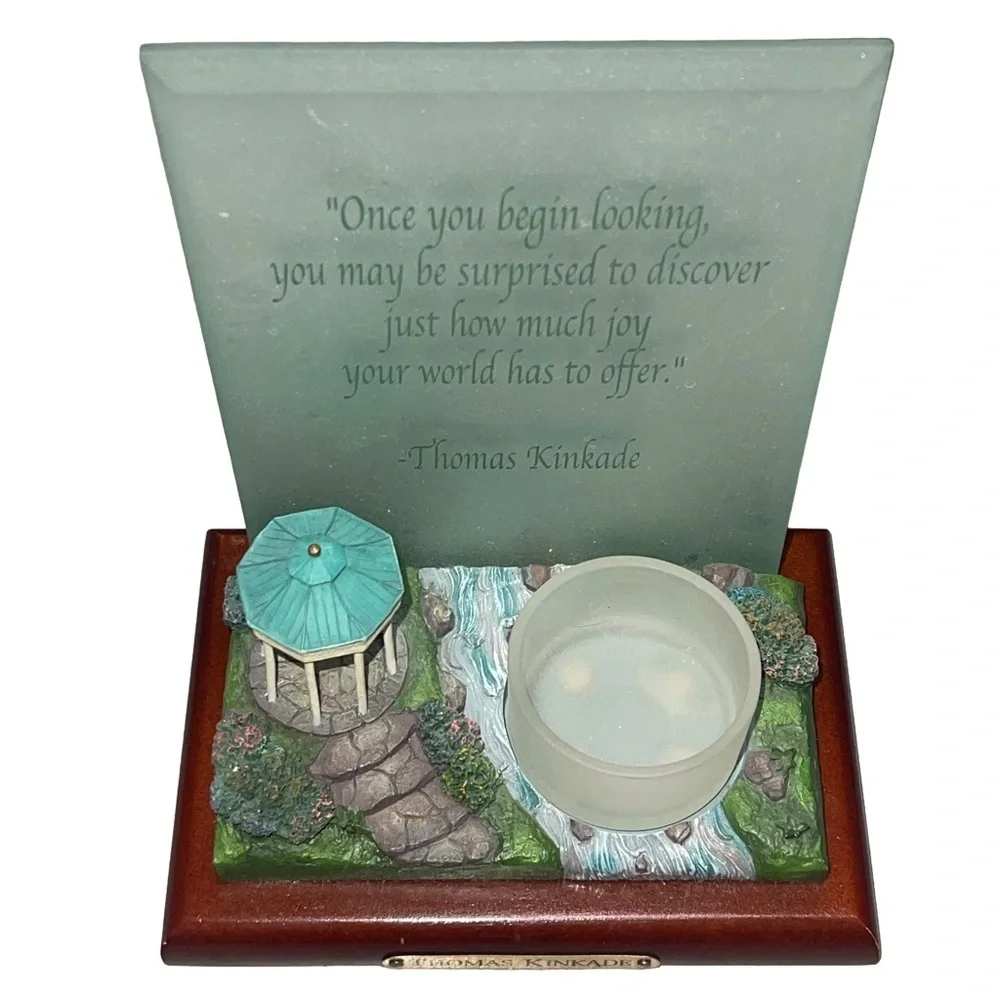 Thomas Kinkade Painter of Light Candle Holder Inspirational Sweetheart Gazebo